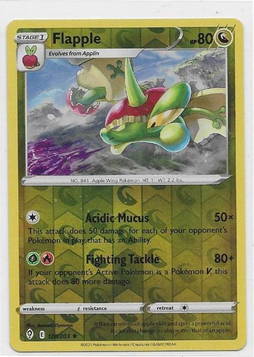 Evolving Skies,  Flapple [reverse] 120/203, Hobby en Vrije tijd, Verzamelkaartspellen | Pokémon, Nieuw, Losse kaart, Verzenden