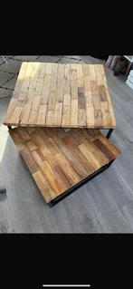 Natuur houten salon tafel, Ophalen, 50 tot 100 cm, Zo goed als nieuw, Minder dan 50 cm