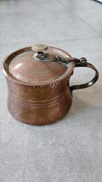 Koperen pot met deksel, hoogte 14 cm, Ophalen