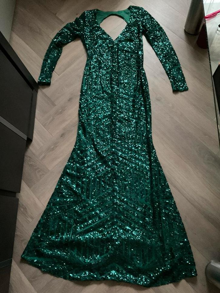 Schitterende groene avondjurk - maat S (EU40) Elle Voudrait, Kleding | Dames, Gelegenheidskleding, Zo goed als nieuw, Galajurk