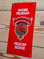 Emaille Reclame bord Roode Pelikaan Koffie, Café Bar Horeca, Ophalen of Verzenden, Zo goed als nieuw, Reclamebord
