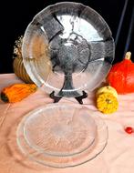 Fleur, Arcoroc set van 3 gehard glazen schalen, design ’70., Huis en Inrichting, Ophalen of Verzenden, Overige stijlen, Glas, Schaal of Schalen