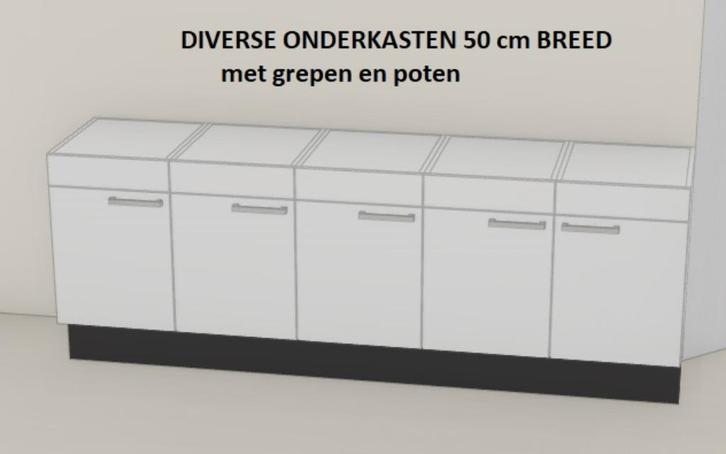 KEUKENMEUBELEN MAT WIT NIEUW Losse kasten 50 cm breed, Huis en Inrichting, Keuken | Keukenelementen, Nieuw, Minder dan 100 cm