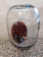 Vintage Glazen Vaas ca 24 cm   , Overige kleuren, Ophalen of Verzenden, Minder dan 50 cm, Glas