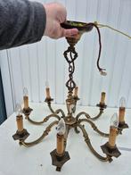 Zware massieve antieke Bronzen kroonluchter, Ophalen, Zo goed als nieuw