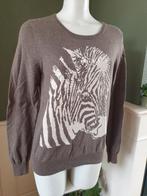 Marie Lund groen grijze zebra trui M 38 40 Gratis Verzenden, Kleding | Dames, Verzenden, Zo goed als nieuw, Maat 38/40 (M), Groen