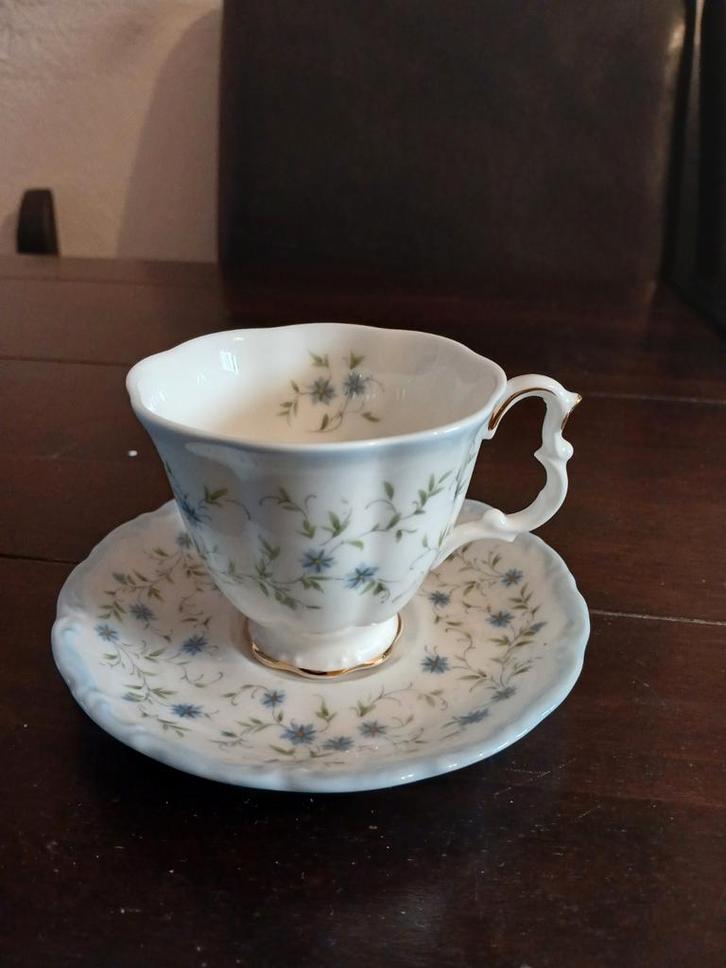 Royal Albert Caroline dames kop en schotel, Huis en Inrichting, Keuken | Servies, Zo goed als nieuw, Kop(pen) en/of Schotel(s)