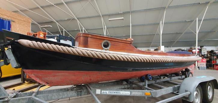 Geklonken jaren 30 salonboot vol elektrisch !!! milieuzone, Watersport en Boten, Sloepen, Gebruikt, Tot 10 pk, 3 tot 6 meter, Binnenboordmotor