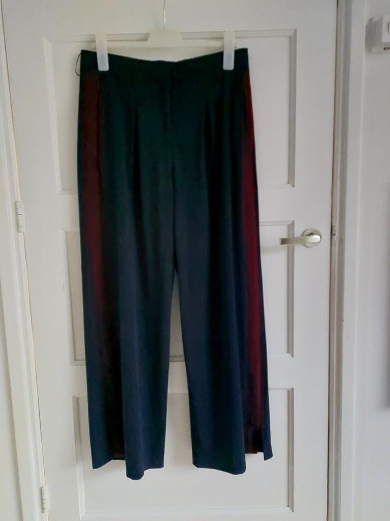 Zara blauwe broek met rode streep - Maat L, Blauw, Zara, Maat 42/44 (L), Ophalen of Verzenden