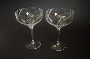 2x geslepen glas kristal sekt champagne coctail eisch beschikbaar voor biedingen