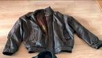 vintage donker bruine leren jas, Kleding | Heren, Ophalen of Verzenden, Zo goed als nieuw, Bruin