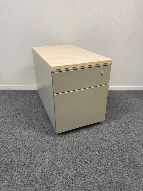 Ladeblok met hangmaplade verrijdbaar kleur alu diepte 76cm, Huis en Inrichting, Kasten | Ladekasten, Gebruikt, Minder dan 100 cm