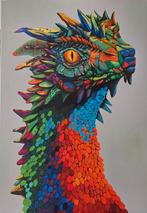 Painting on canvas, neon, blacklight, lightsculping, Antiek en Kunst, Kunst | Schilderijen | Modern, Ophalen