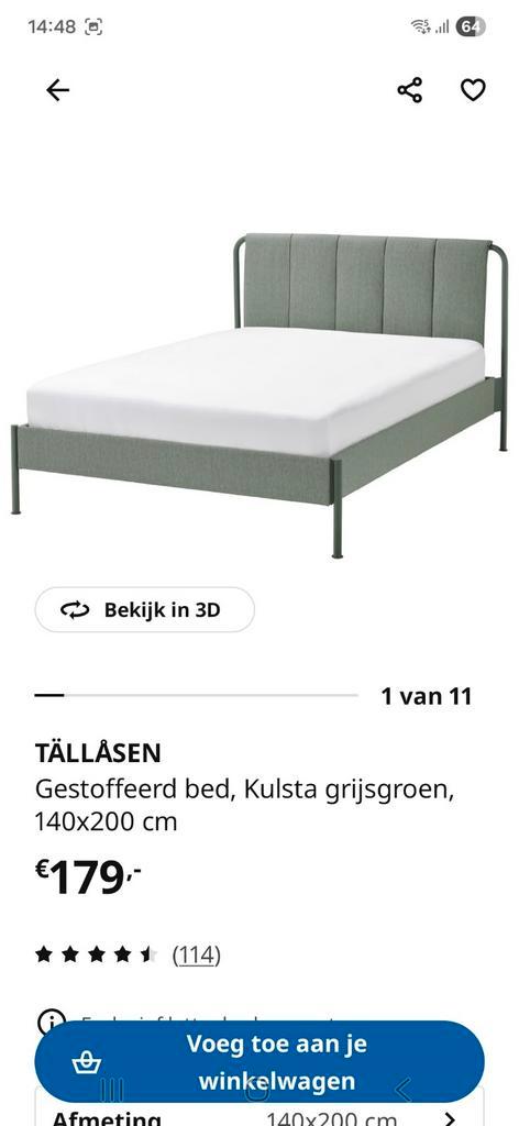 Ikea bed 140x200, Huis en Inrichting, Slaapkamer | Bedden, Gebruikt, Tweepersoons, 140 cm, Hout, Wit, Ophalen of Verzenden