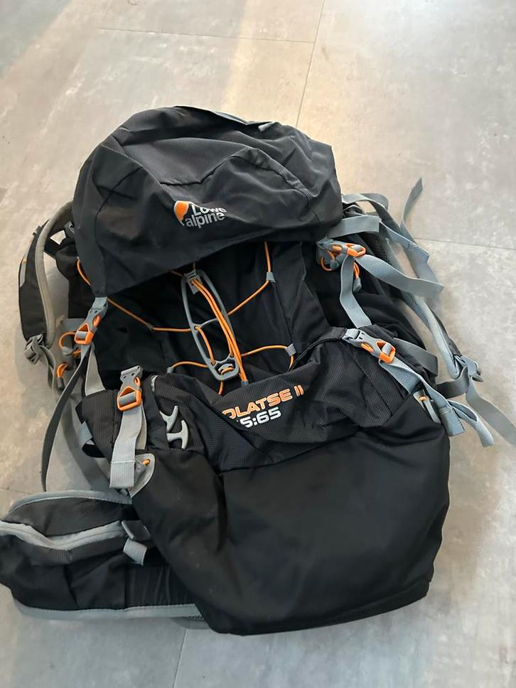 Lowe Alpine Cholatse II 55-65L Rugzak + Plane Cover, Sport en Fitness, Bergsport en Wandelen, Gebruikt, Rugzak, Ophalen