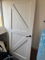 Rechtsdraaiende houten opdek binnendeur, Doe-het-zelf en Verbouw, Ophalen, Gebruikt, 80 tot 100 cm, Binnendeur