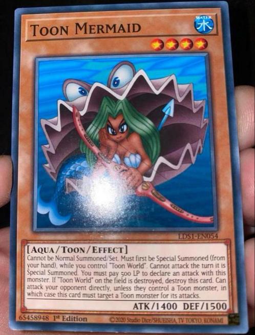 Yu-Gi-Oh! Toon Mermaid 🏖️ LDS1 1st Edition !, Hobby en Vrije tijd, Verzamelkaartspellen | Yu-gi-Oh!, Zo goed als nieuw, Losse kaart