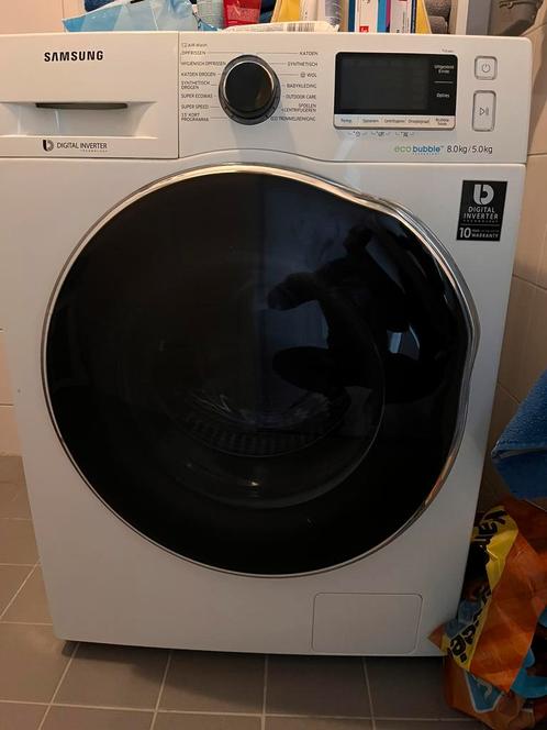 Samsung was-droog combi Ecobubble 8kg, Witgoed en Apparatuur, Was-droogcombinaties, Gebruikt, 6 tot 8 kg, 85 tot 90 cm, Ophalen
