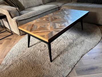 Salontafel mangohout inleg vintage industrieel. beschikbaar voor biedingen