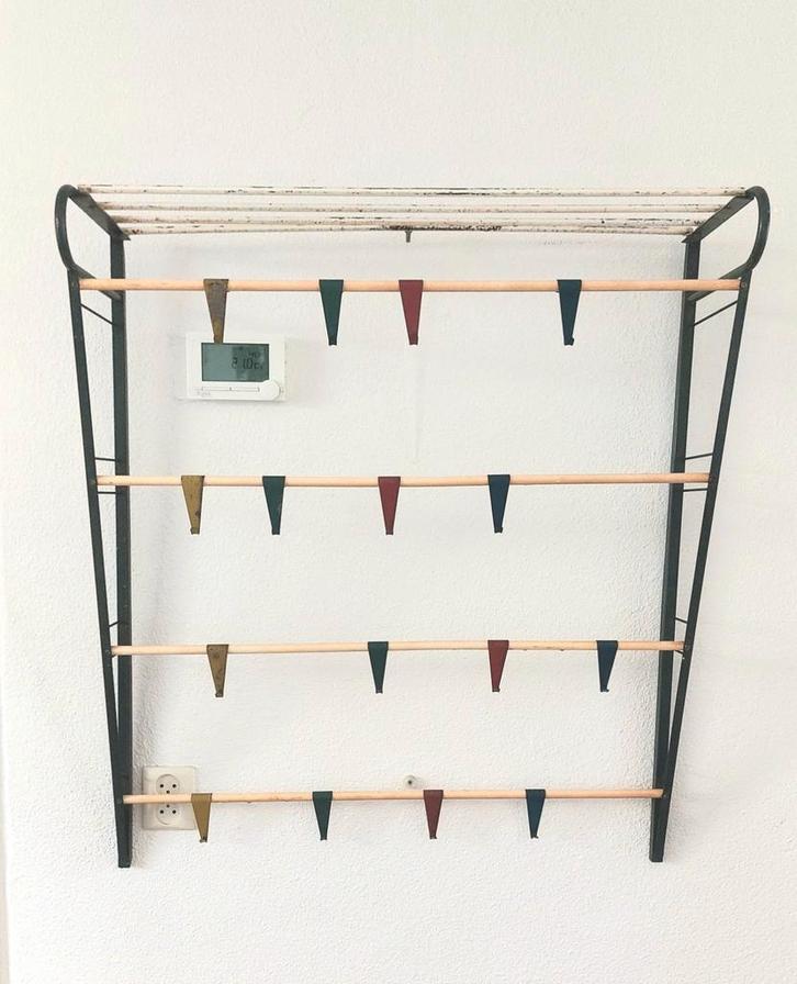 Design kapstok Toonladder, Coen de Vries, jaren 50, Huis en Inrichting, Woonaccessoires | Kapstokken, Gebruikt, Wandkapstok, Minder dan 100 cm