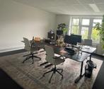 Hoogte Verstelbaar Bureau met bureaustoel (4x), Ophalen of Verzenden, In hoogte verstelbaar, Gebruikt, Bureau