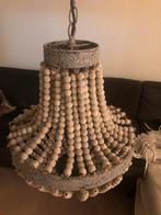 Landelijke kralen hanglamp, 50 tot 75 cm, Ophalen of Verzenden, Hout, Landelijk