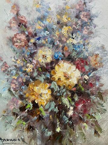 Bloemschilderij Peter Brouwer (1935 - 2010) beschikbaar voor biedingen