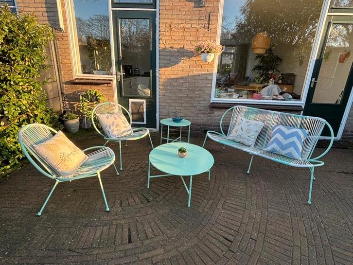 Loungeset, Tuin en Terras, Tuinsets en Loungesets, Zo goed als nieuw, Loungeset, Aluminium, 5 zitplaatsen, Ophalen