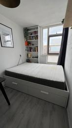 BRIMNES IKEA bed 160x200 met HOVAG matras, Ophalen, Gebruikt, Wit, Tweepersoons