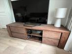 Massief houten tv meubel, Huis en Inrichting, Kasten | Televisiemeubels, Ophalen, Gebruikt, 100 tot 150 cm, Eikenhout