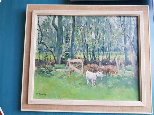 F. C. Klaassen, olieverf, geitje, gesigneerd, Antiek en Kunst, Kunst | Schilderijen | Klassiek, Ophalen of Verzenden