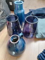 Leuke blauwe woonaccessoires., Huis en Inrichting, Minder dan 50 cm, Glas, Blauw, Ophalen