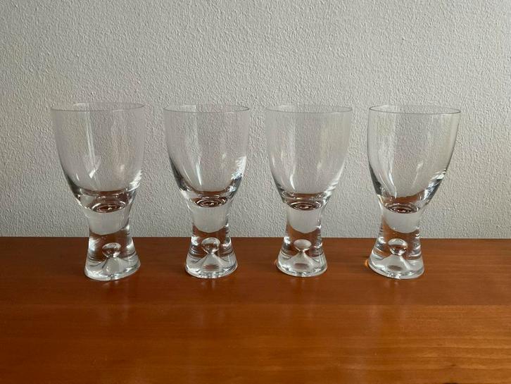 Iittala, Finland: set 4 witte wijnglazen Tapio Wirkkala 1956, Antiek en Kunst, Antiek | Glas en Kristal, Ophalen of Verzenden