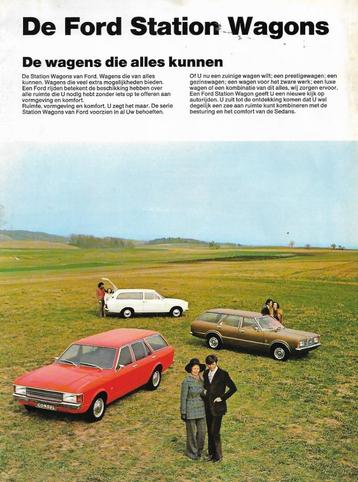 Brochure FORD Station Wagons Escort Taunus Consul 1972 (NL). beschikbaar voor biedingen