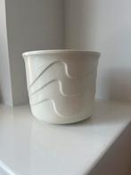 Witte vintage Scheurich West Germany bloempot, Tuin en Terras, Bloempotten, Rond, Ophalen of Verzenden, Zo goed als nieuw, Aardewerk