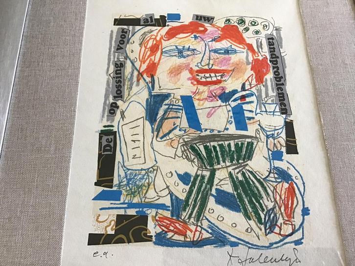 Kees Salentijn…..zeefdruk… oplossing voor tand problemen, Antiek en Kunst, Kunst | Litho's en Zeefdrukken, Ophalen of Verzenden