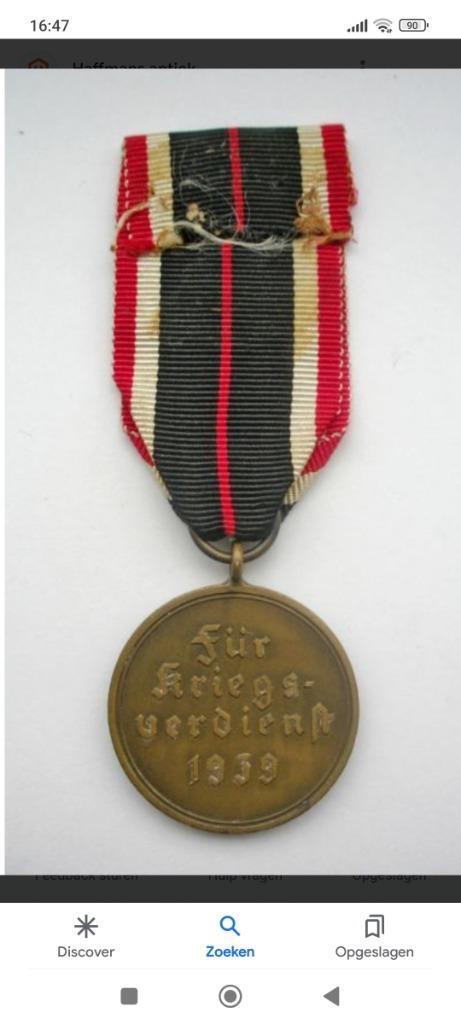 Gezocht: lint Kriegsverdienstmedaille 25 mm breed, Verzamelen, Militaria | Tweede Wereldoorlog, Landmacht, Lintje, Medaille of Wings