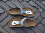 GRATIS VERZENDEN ZILVEREN GIZEH BIRKENSTOCKS MT 39, Slippers, Overige kleuren, Zo goed als nieuw, Verzenden