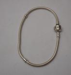 Pandora zilveren armband met bol slot 19 cm nr.240, Verzenden, Zo goed als nieuw, Zilver, Zilver