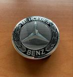 Set naafdoppen 75 mm Mercedes (4 stuks) nieuw zwart/zilver, Verzenden, Nieuw