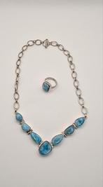 larimar ketting en ring. zilver 925, Ophalen of Verzenden, Zilver, Ketting