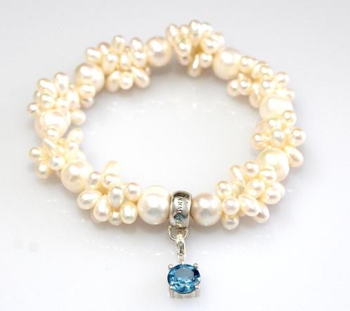Thomas Sabo Sterling Zilver Parel Armband & Charm Hanger, Sieraden, Tassen en Uiterlijk, Armbanden, Nieuw, Zilver, Wit, Met bedels of kralen