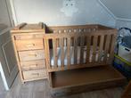 Steigerhouten Ledikant met Commode, Kinderen en Baby's, Babywiegjes en Ledikanten, Ophalen, Zo goed als nieuw, Ledikant