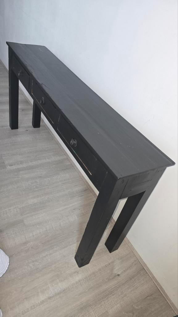 Zwarte sidetable/wandkast met 3 lades, Huis en Inrichting, Tafels | Sidetables, Gebruikt, 25 tot 50 cm, 100 tot 150 cm, Rechthoekig