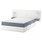 Ikea Nordli Bed Wit + Hoofdbord (ZGAN), Huis en Inrichting, Ophalen, Wit, Tweepersoons, Zo goed als nieuw