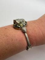 A379 Prachtige zilveren armband met ruwe pyriet, Ophalen of Verzenden, Zilver, Armband