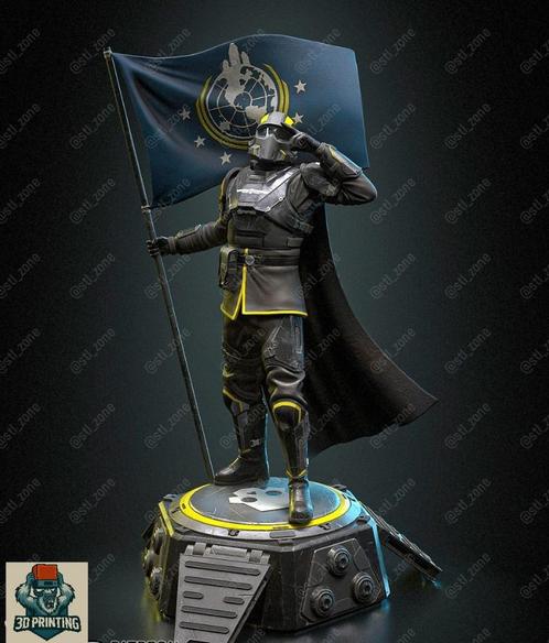 Helldivers 2 - 3D resin print - For Super Earth, Hobby en Vrije tijd, Wargaming, Nieuw, Overige soorten, Figuurtje(s), Ophalen of Verzenden