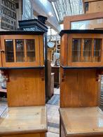 Twee vintage kastjes nachtkastjes met vitrine, Huis en Inrichting, Ophalen, Gebruikt, Minder dan 45 cm