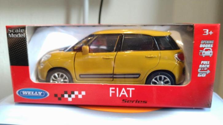 Welly Fiat 500L 500 L Orange Yellow 1:34-39 nieuw, Hobby en Vrije tijd, Modelauto's | Overige schalen, Nieuw, Auto, Ophalen of Verzenden