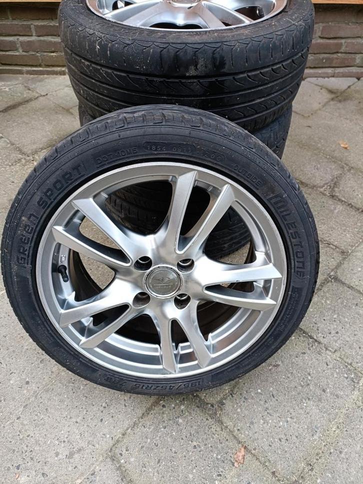 League 15 inch velgen met banden - Suzuki Alto, Auto-onderdelen, Banden en Velgen, Banden en Velgen, Zomerbanden, 15 inch, Gebruikt